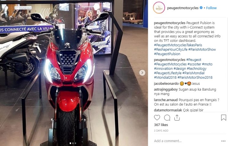Peugeot Pulsion. (Instagram/@peugeotmotocycles)