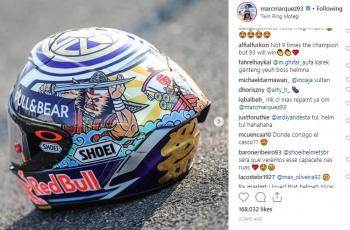Helm baru Marc Marquez. (Instagram/@marcmarquez93)