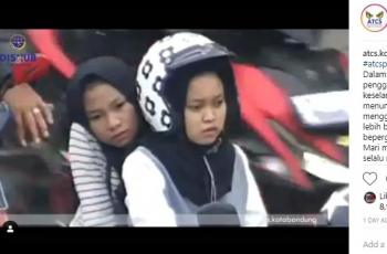 Pemotor tak berhelm masuk jalan tol. (Instagram/@atsc.kotabandung)