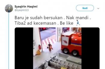 Bomba, petugas pemadam kebakaran di Malaysia. (Twitter/@syaqiri323)