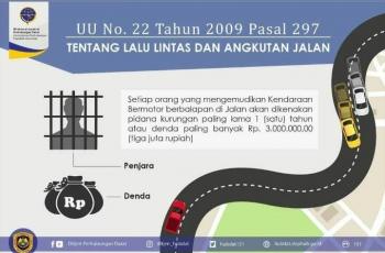 Peraturan mengenai balapan di jalan. (Dishub)