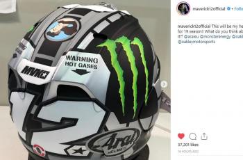 Helm baru Maverick Vinales. (Instagram/@maverick12vinales)