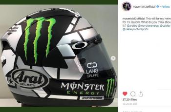 Helm baru Maverick Vinales. (Instagram/@maverick12vinales)
