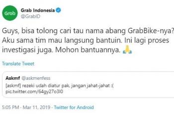 Respons Grab Melalui Twitter. (Twitter/GrabID)