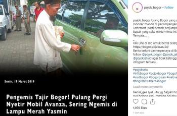 Pengemis Bogor naik mobil. (Instagram/@pojok_bogor)