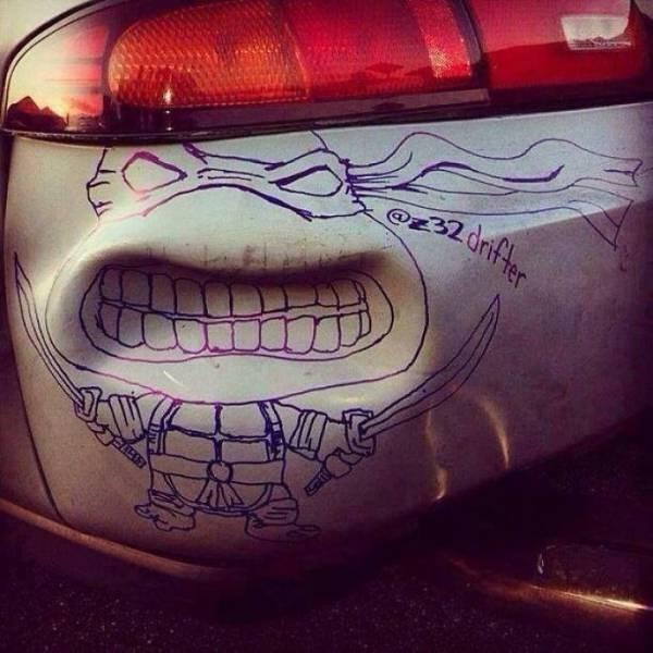 Cara kreatif dan hemat buat mengatasi penyok dan baret di mobil. (facebook/tuningblog.eu)