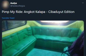 Angkot fancy yang bikin salah fokus. (Twitter/@SeekorAngsa)