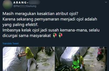 Viral komplotan maling spion beratribut ojol. (Twitter)