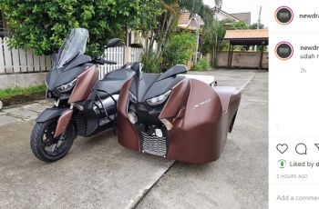 Yamaha XMax bersidecar yang bikin salah fokus. (Instagram/@newdramaojo.id)