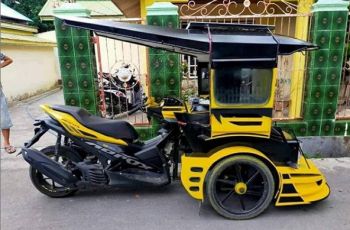 Yamaha Aerox jadi becak motor. (Instagram/@riderengine)