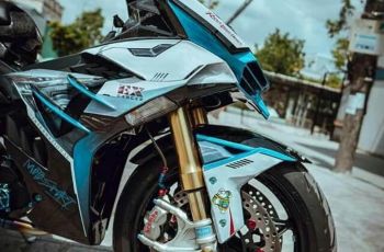 Yamaha MX King yang dimodif ala Kawasaki Ninja H2R. (Instagram/@riderengine)