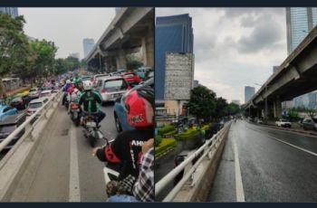 Penampakan jalanan Flyover Karet dulu dan sekarang (Twitter/ryan_nus)