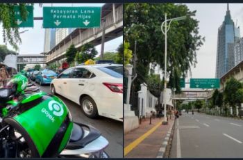 Penampakan jalanan di Palmerah dulu dan sekarang (Twitter/ryan_nus)