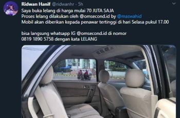 Ridwan Hanif melelang mobilnya untuk disumbangkan ke tenaga medis. (Twitter)