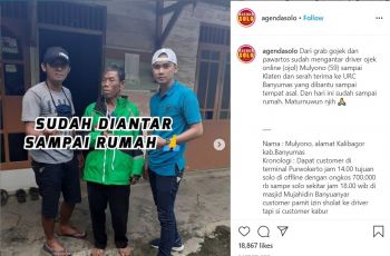 Ojol kena tipu penumpang, sudah diantarkan sampai rumah (Instagram-agendasolo)