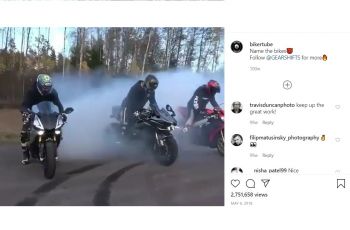 Aksi burnout pemilik moge (Instagram-bikertube)