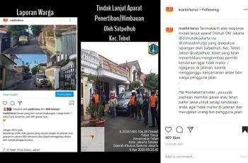 Mobil dengan 'garasi' pot bunga ditertibkan Dishub. (Instagram)
